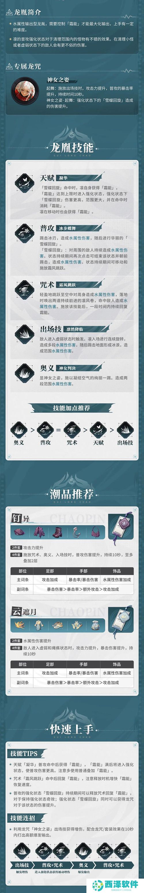 归龙潮凛技能加点及潮品攻略一图流